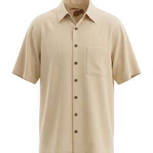Caribbean Men's Light Yellow Button Down Shirt
